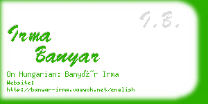 irma banyar business card